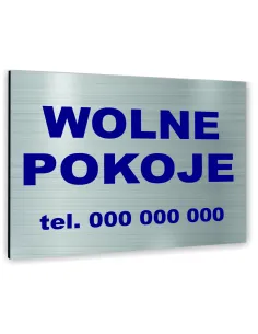 Znak Tablica Informacyjna Dibond – Wolne Pokoje Reklamowy