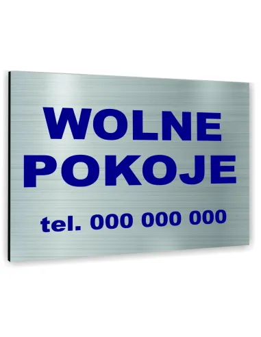 Znak Tablica Informacyjna Dibond – Wolne Pokoje Reklamowy