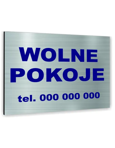 Znak Tablica Informacyjna Dibond – Wolne Pokoje Reklamowy