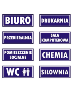 Tabliczka Informacyjna Przydrzwiowa Drzwi PCV Dowolnym