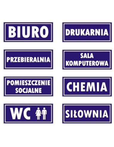 Tabliczka Informacyjna Przydrzwiowa Drzwi PCV Dowolnym