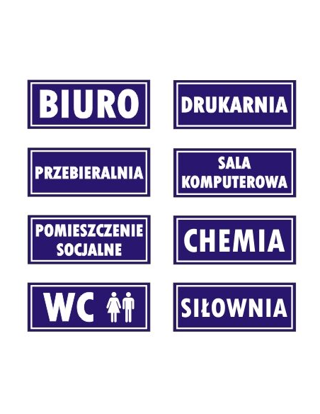 Tabliczka Informacyjna Przydrzwiowa Drzwi PCV Dowolnym