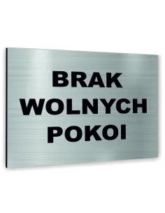 Znak Tablica Informacyjna Dibond – Brak Wolnych Pokoi