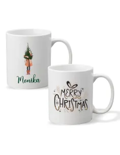 Kubek Imieniem Prezent Świąteczny Choinka Personalizowany