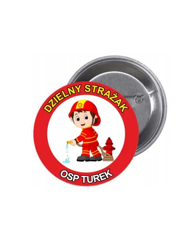 Przypinki Buttony Dzielny Strażak OSP Znaczki Badziki