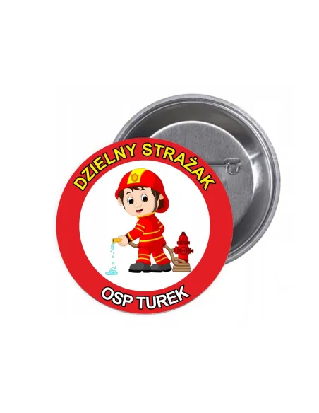 Przypinki Buttony Dzielny Strażak OSP Znaczki Badziki