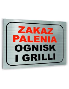 Znak Tablica Informacyjna Dibond – Zakaz Palenia Ognisk