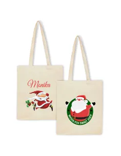 Eko Torba z Imieniem Prezent Świąteczny Mikołaj z Nadrukiem