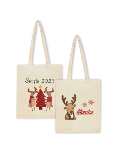 Eko Torba z Nadrukiem Prezent Święta Rok Personalizowany