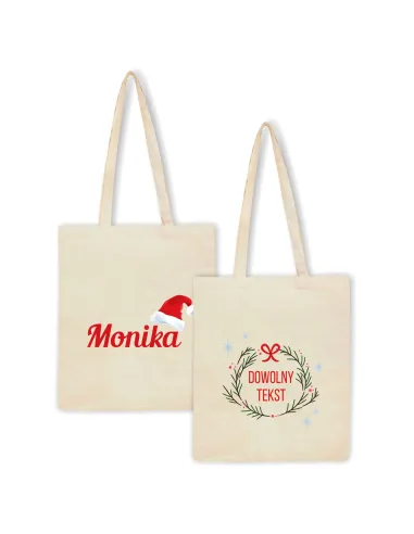Eko Torba z Imieniem Prezent Święteczny Święta z Nadrukiem
