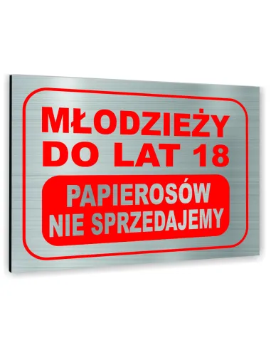 Znak Tablica Informacyjna Dibond Młodzieży Lat Papierosów