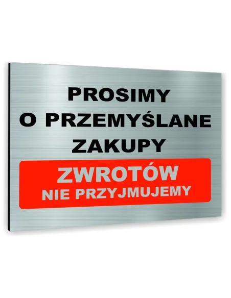 Znak Tablica Informacyjna Dibond – Prosimy o Przemyślane