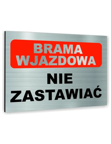 Znak Tablica Informacyjna Dibond Brama Wjazdowa Nie