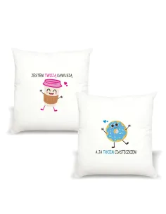 Poduszka z Nadrukiem Prezent Jestem Twoją Kawusią na Prezent