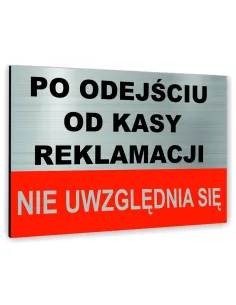 Znak Tablica Informacyjna Dibond – Po Odejściu od Kasy