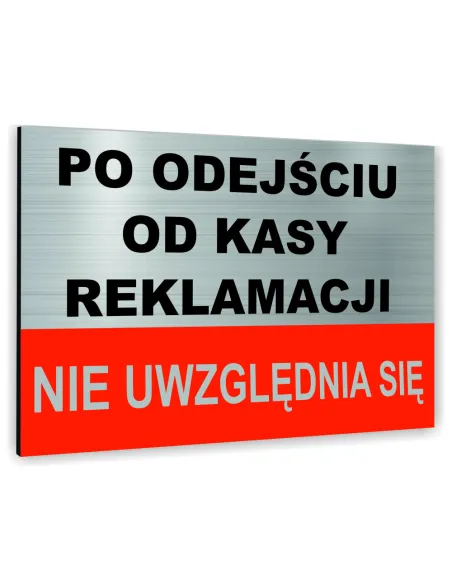 Znak Tablica Informacyjna Dibond – Po Odejściu od Kasy