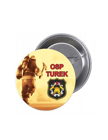 Przypinki Buttony OSP Miejscowość Znaczki Badziki Grafiką