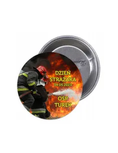 Przypinki Buttony Dzień Strażaka Znaczki Badziki z Grafiką