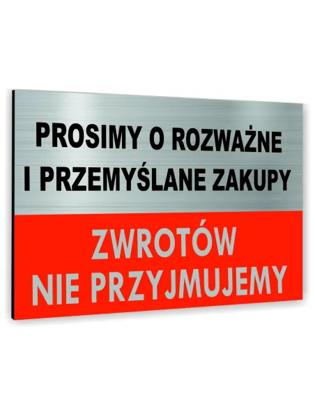 Znak Tablica Informacyjna Dibond Prosimy Rozważne Zakupy