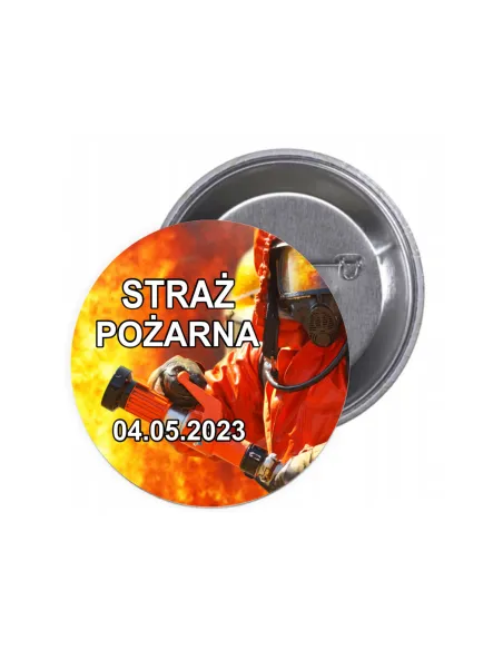 Przypinki Buttony Straż Pożarna Znaczki Badziki Grafiką