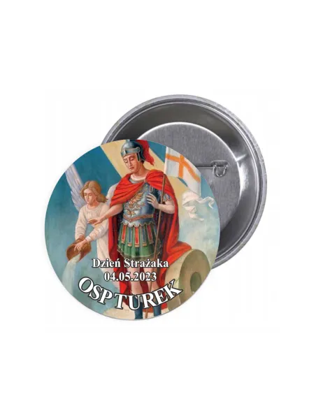 Przypinki Buttony Dzień Strażaka Data OSP Znaczki Badziki