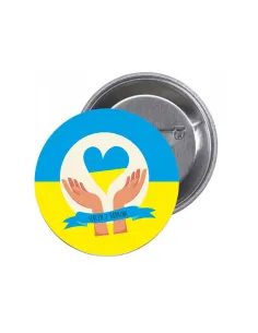 Przypinki Buttony Sercem Ukrainą Znaczki Badziki Grafiką