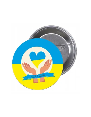 Przypinki Buttony Sercem Ukrainą Znaczki Badziki Grafiką