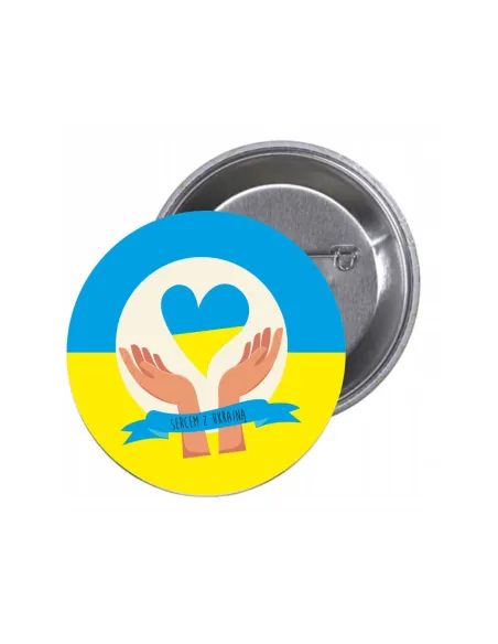 Przypinki Buttony Sercem Ukrainą Znaczki Badziki Grafiką