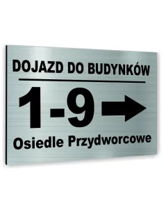 Znak Tablica Informacyjna Dibond – Dojazd do Budynków