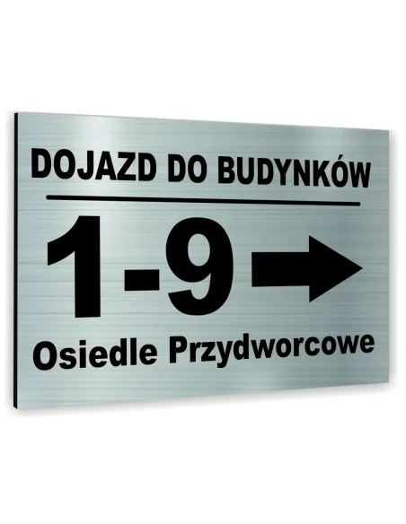 Znak Tablica Informacyjna Dibond – Dojazd do Budynków