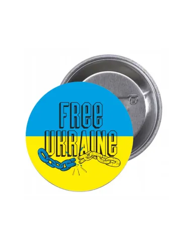 Przypinki Buttony Free Ukraine Znaczki Badziki z Grafiką