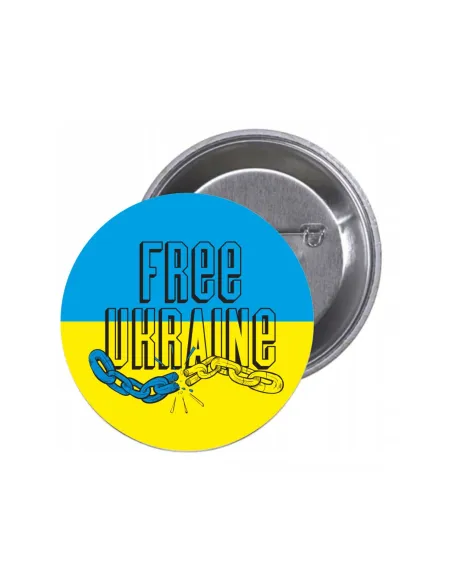 Przypinki Buttony Free Ukraine Znaczki Badziki z Grafiką