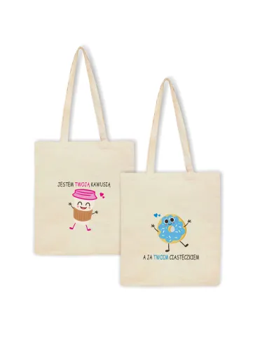 Eko Torba Nadrukiem Walentynki Prezent Kawusia z Nadrukiem