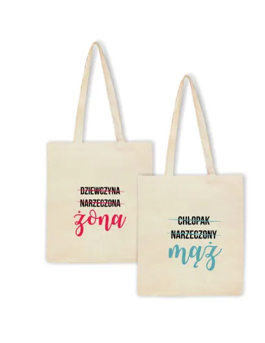 Eko Torba z Nadrukiem Napis Prezent Żona Personalizowany