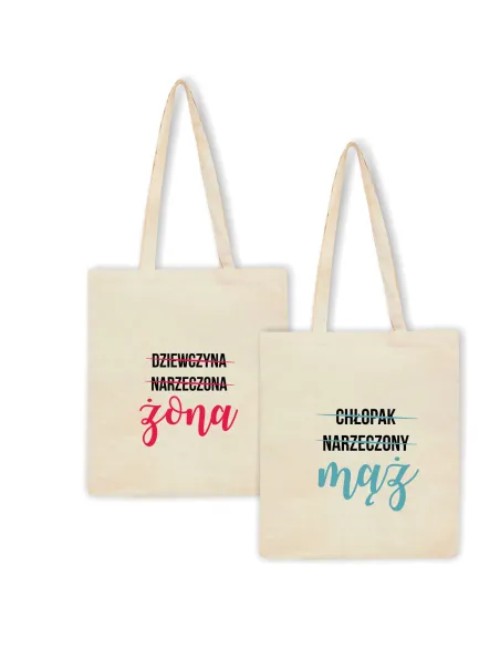 Eko Torba z Nadrukiem Napis Prezent Żona Personalizowany