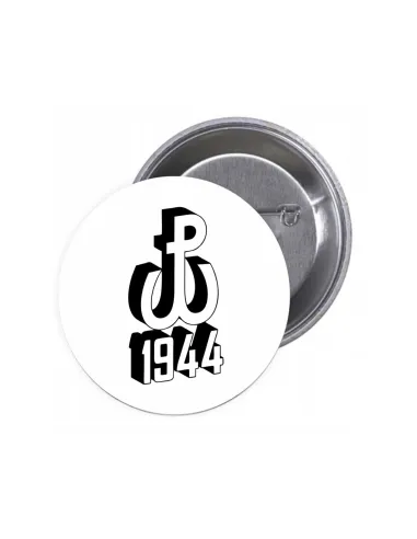 Przypinki Buttony 1944 Znaczki Badziki Grafiką z Nadrukiem