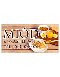 Szyld Reklamowy Reklama 100x50 cm Miód z Własnej Pasieki