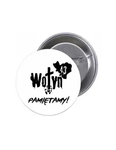 Przypinki Buttony Wołyń Pamiętamy Znaczki Badziki Grafiką