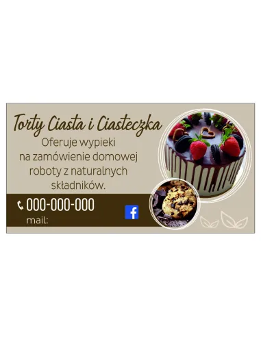 Szyld Reklamowy Reklama 100x50 Torty Ciasta Ciasteczka