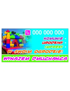 Szyld Reklamowy – Reklama 100x50 cm Wynajem Dmuchańca