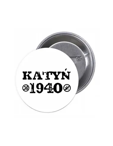 Przypinki Buttony Katyń 1940 Znaczki Badziki z Grafiką