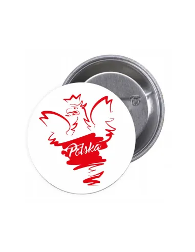 Przypinki Buttony Polska Znaczki Badziki z Grafiką