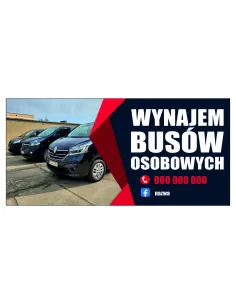 Naklejka Auto Reklamowa 50x100cm Wynajem Busów – Na Auto