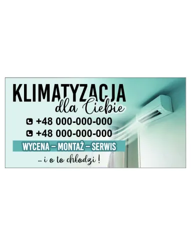 Naklejka Auto Reklamowa 50x100cm Klimatyzacja – Na Auto