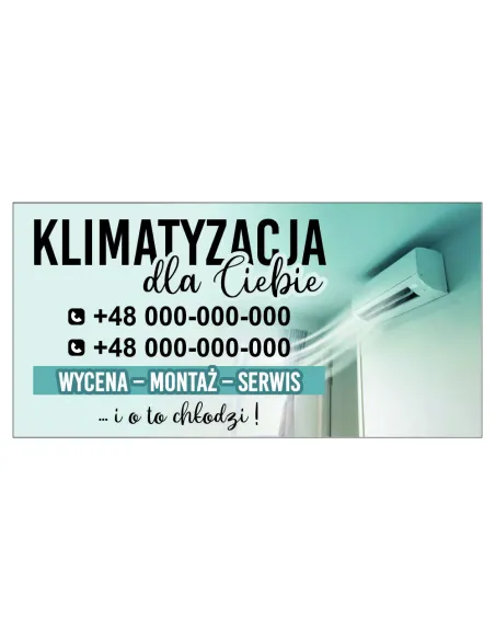 Naklejka Auto Reklamowa 50x100cm Klimatyzacja – Na Auto
