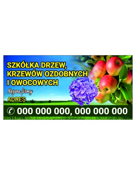 Naklejka Auto Reklamowa 50x100cm Szkółka Drzew – Na Auto