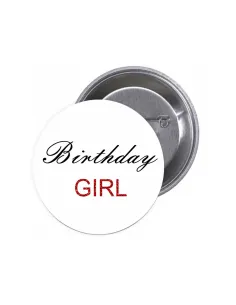 Przypinki Buttony Birthday Girl Znaczki Badziki Grafiką
