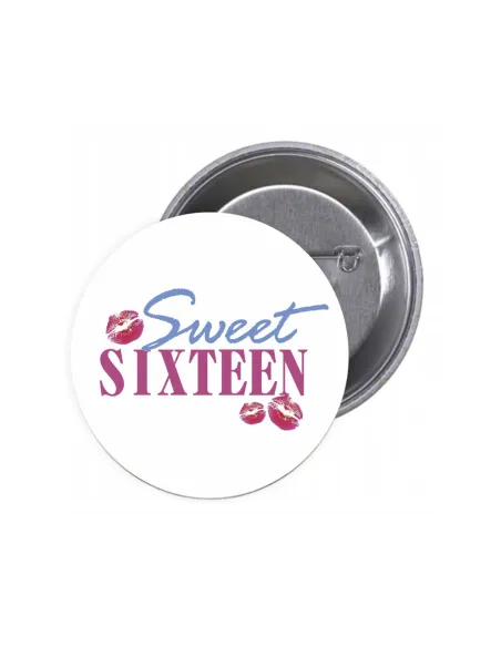 Przypinki Buttony Sweet Sixteen Znaczki Badziki Grafiką