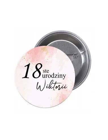 Przypinki Buttony 18 Ste Urodziny Imię Znaczki Badziki