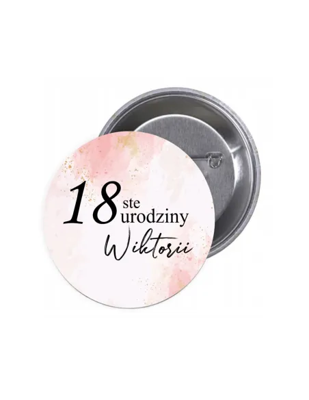 Przypinki Buttony 18 Ste Urodziny Imię Znaczki Badziki